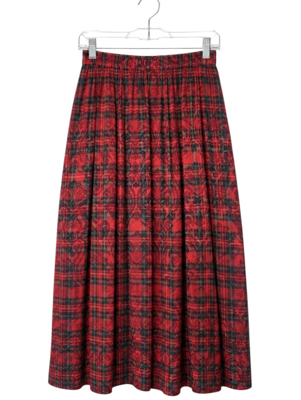 Vintage 80s 90s Portraits Northern Isles Plaid Jacquard Damask Midi Skirt Size 8 - Picture 3 of 6